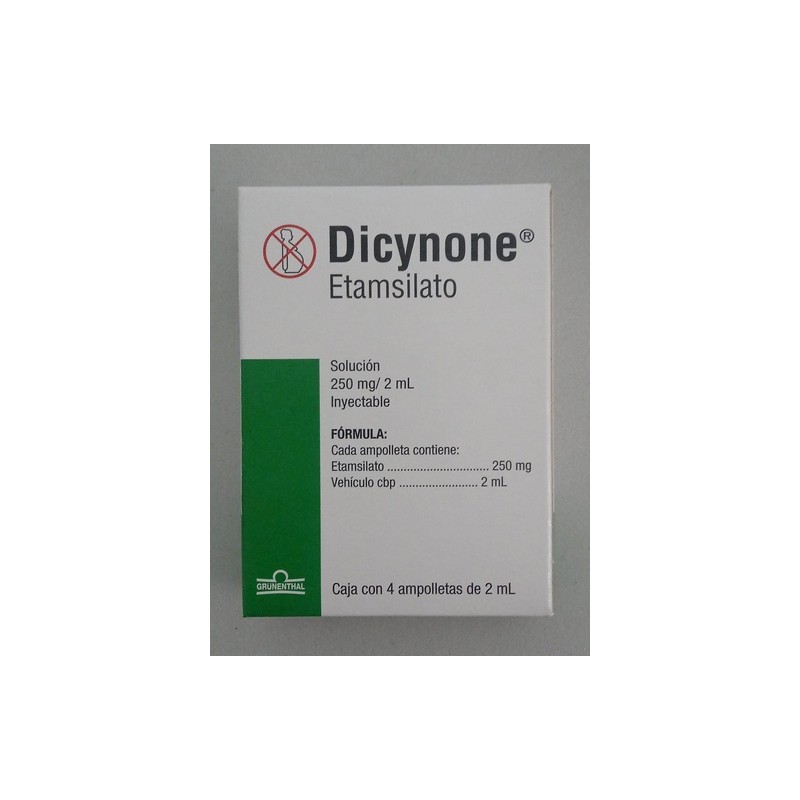 Dicynone Etamsilato 250 Mg 4 Ampolleta de 2 Ml GRUNENTHAL