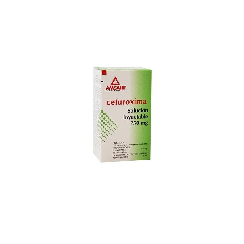 Cefuroxima Solución o Suspensión Inyectable. Cada frasco ámpula con polvo contiene: Cefuroxima sódica equivalente a 750 mg de ce