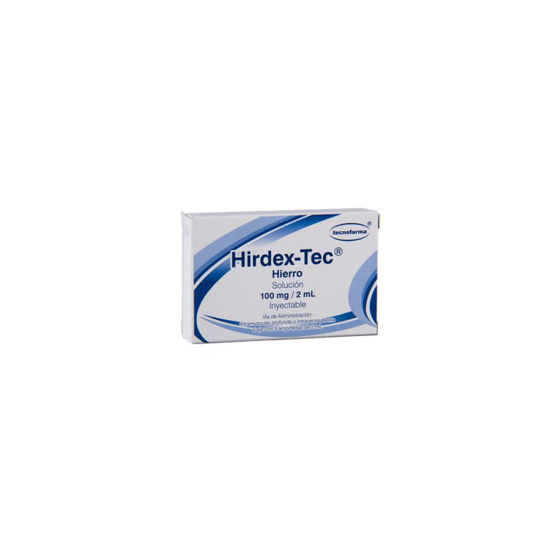 Hirdex-Tec Hierro 100Mg/2mL C/3 Amp TECNOFARMA