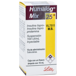 Humalog Mix Insulina lispro protamina. Suspensión Inyectable Cada ml contiene: Insulina lispro (origen ADN recombinante) 25 UI I