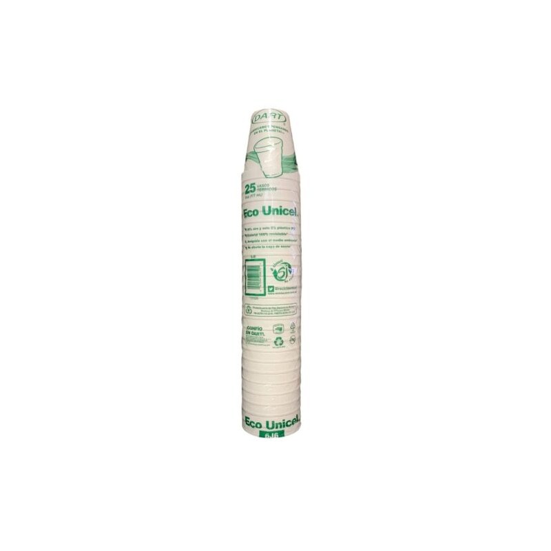 Vasos Térmicos Desechables poliestireno Expandible Espesor de la Pared 2 Milimetros Capacidad del Vaso 6 Onzas Colo Blanco Paque
