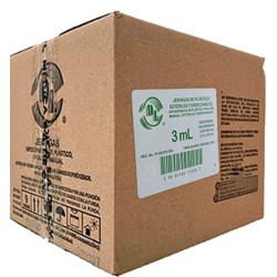 JERINGA HIPODERMICA DESECHABLE 3ML CON AGUJA 21G X 32MM C/100 DL