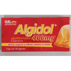 Algidol Ibuprofeno Tableta O Cápsula: Cada Tableta o Cápsula contiene: Ibuprofeno 400 mg Envase con 10 Tabletas o Cápsulas GELPH