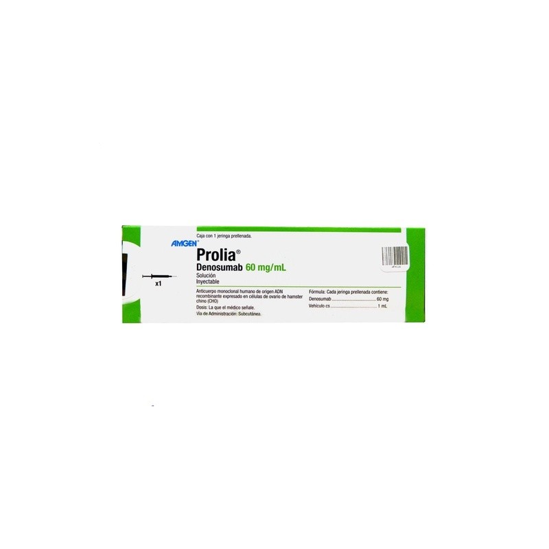 Prolia Denosumab Solución Inyectable Cada jeringa prellenada contiene: denosumab 60 mg Envase con una jeringa prellenada con 1 m